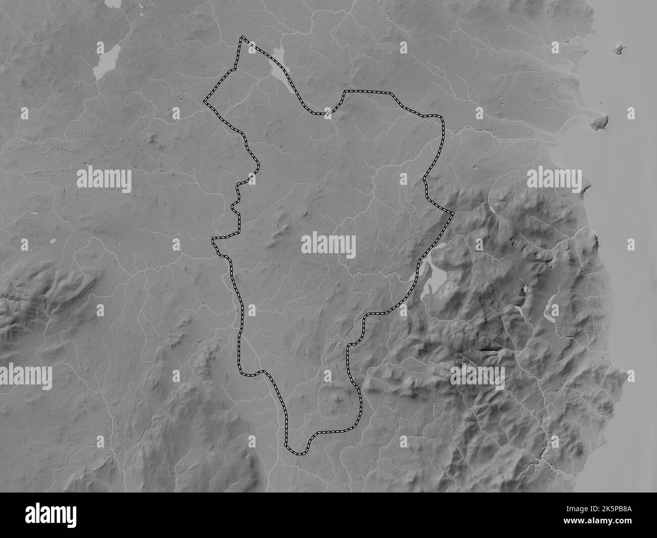 Kildare, county of Ireland. Grayscale elevation map with lakes and rivers Stock Photo Alamy