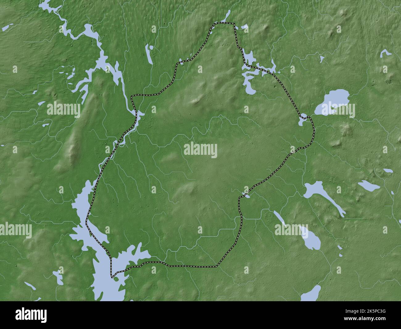 Longford, county of Ireland. Elevation map colored in wiki style with