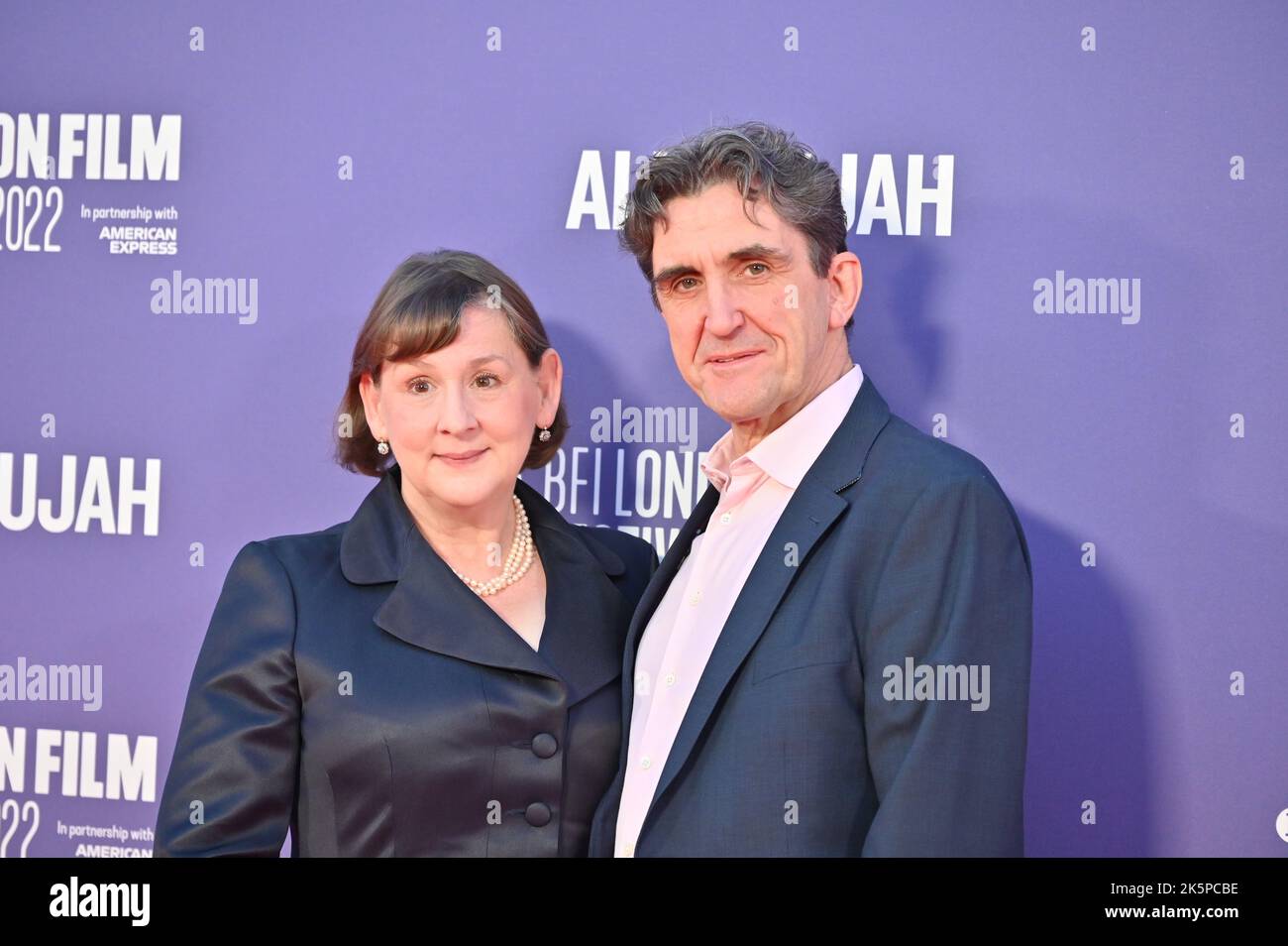 London, UK. 09th Oct, 2022. Heidi Thomas and Stephen McGann arrive at the Allelujah - European Premiere of the BFI London Film Festival’s 2022 on 9th October 2022 at the South Bank, Royal Festival Hall, London, UK. Credit: See Li/Picture Capital/Alamy Live News Stock Photo