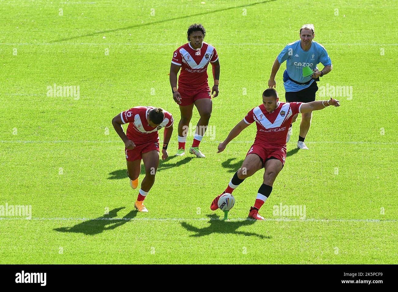 Halifax, England 8th October 2022 Tonga kick off, Rugby League Pre
