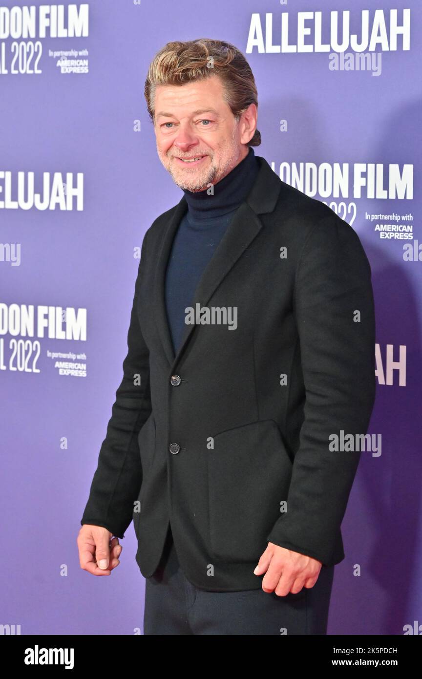 London, UK. 09th Oct, 2022. Andy Serkis arrive at the Allelujah - European Premiere of the BFI London Film Festival’s 2022 on 9th October 2022 at the South Bank, Royal Festival Hall, London, UK. Credit: See Li/Picture Capital/Alamy Live News Stock Photo