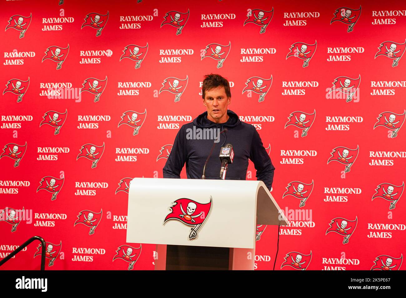 Tom brady buccaneers press conference hi-res stock photography and