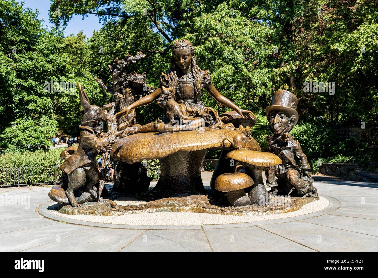 The bronze statue of Alice in Wonderland in Central Park, upper