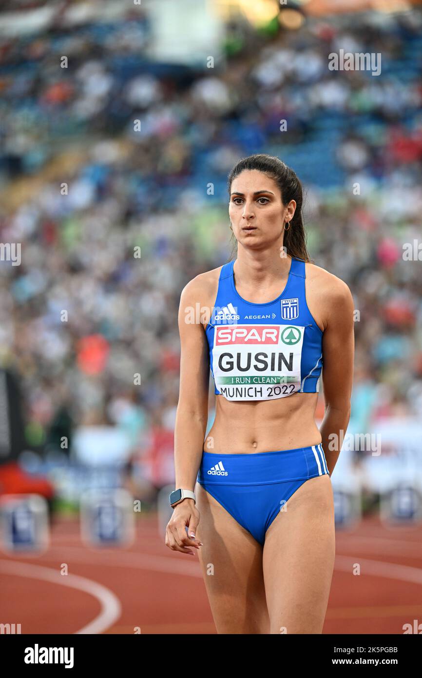 Tatiana Gusin participating in the High Jump of the European Athletics