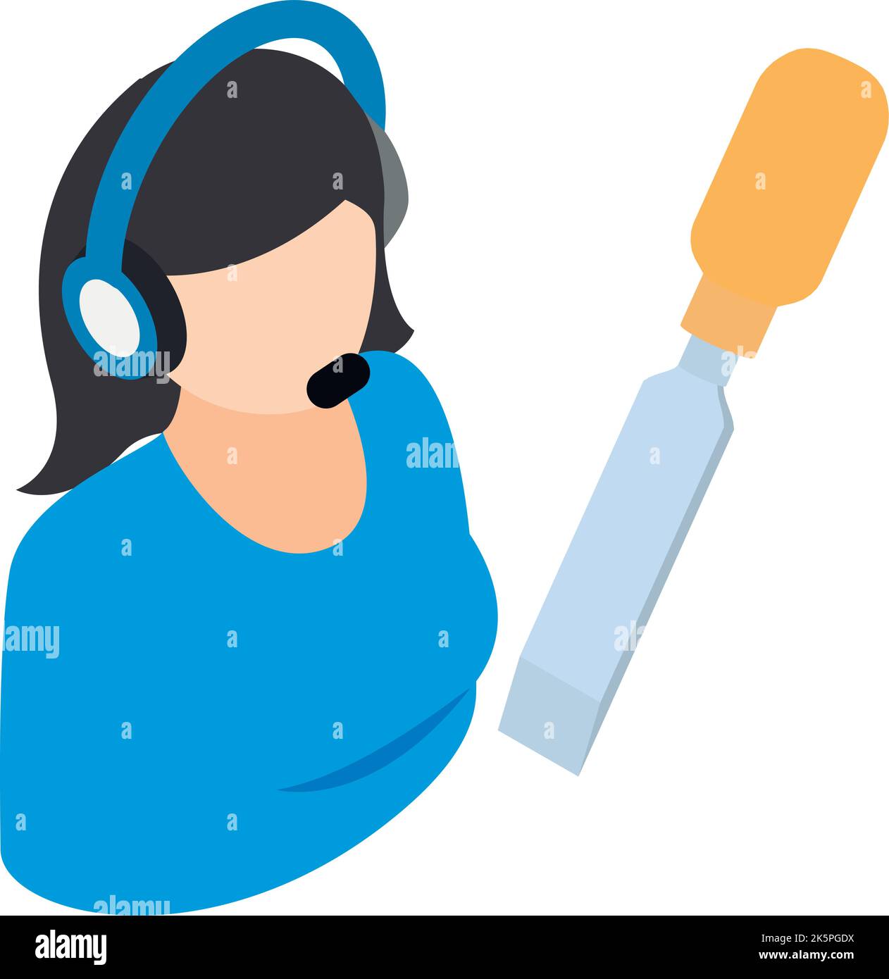 Technical support icon isometric vector. Operator with headset