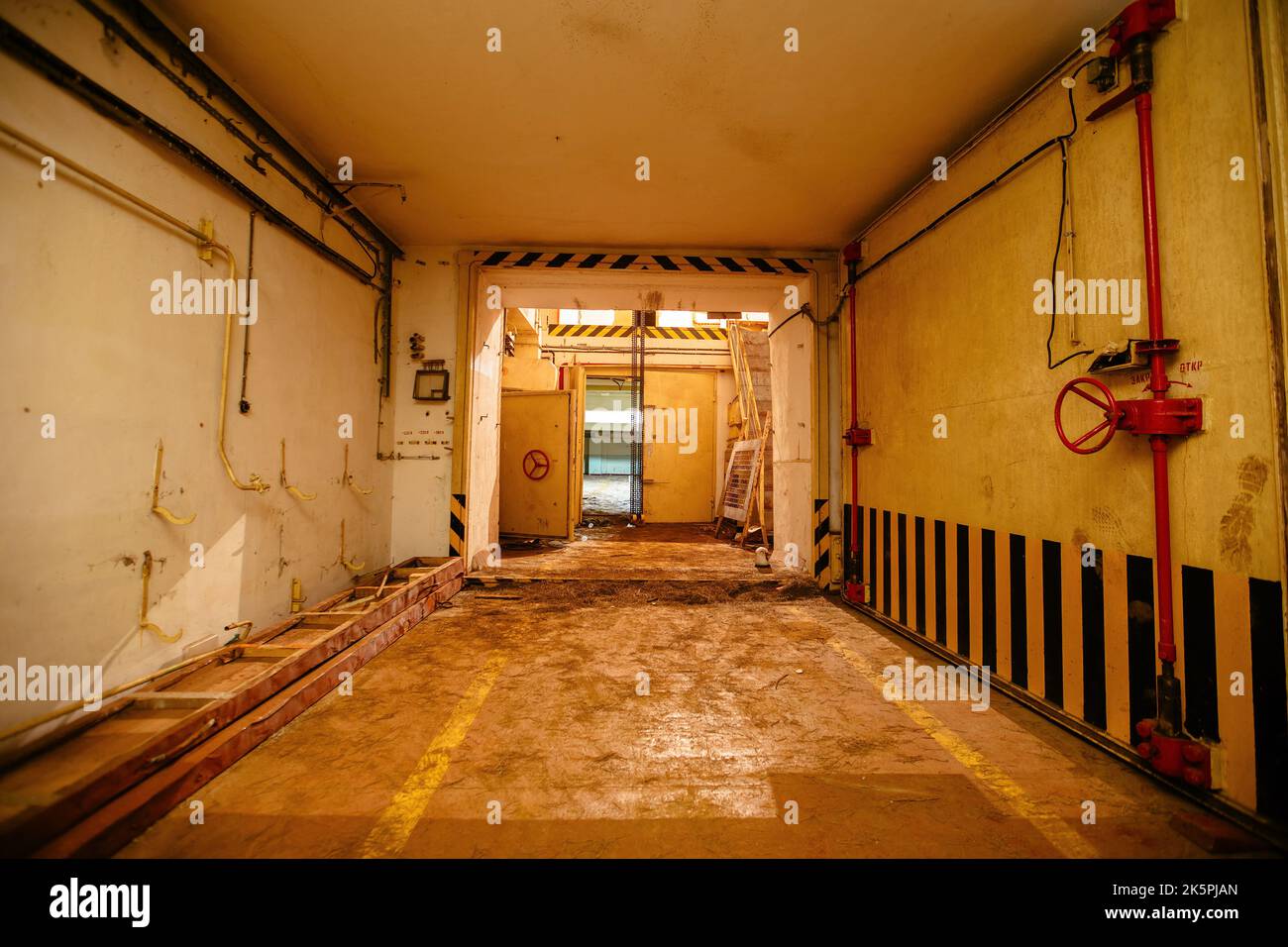 Bunker hosting nuclear weaponry with large blast proof armored door