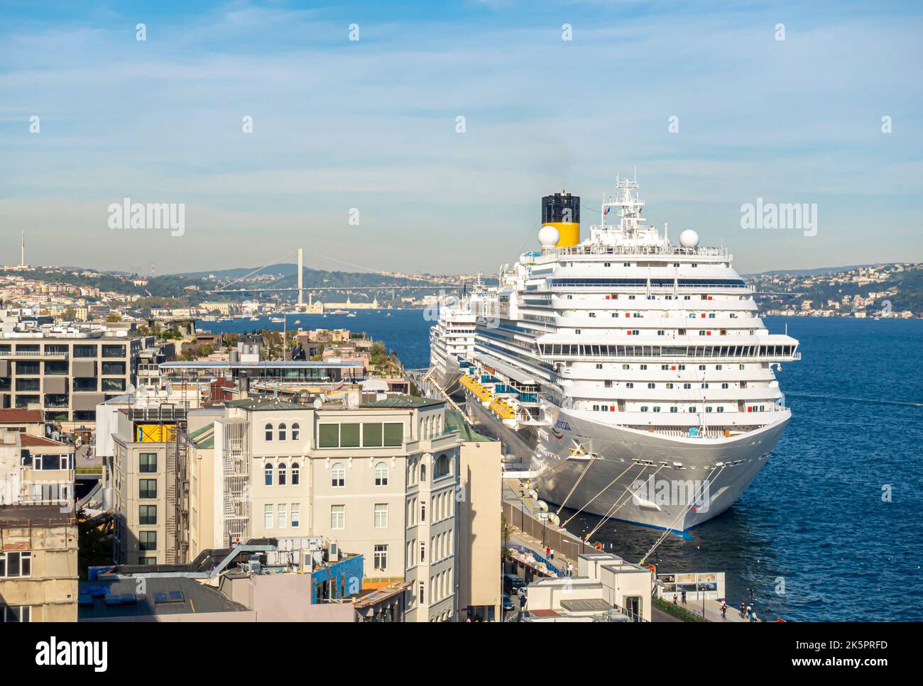 Costa Venezia vista-class cruise ship in Galataport, Istanbul, Turkey Stock Photo