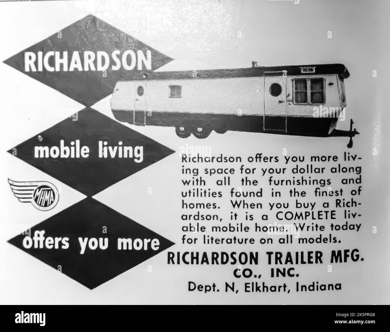 Richardson trailer advert in NatGeo magazine, 1954 Stock Photo