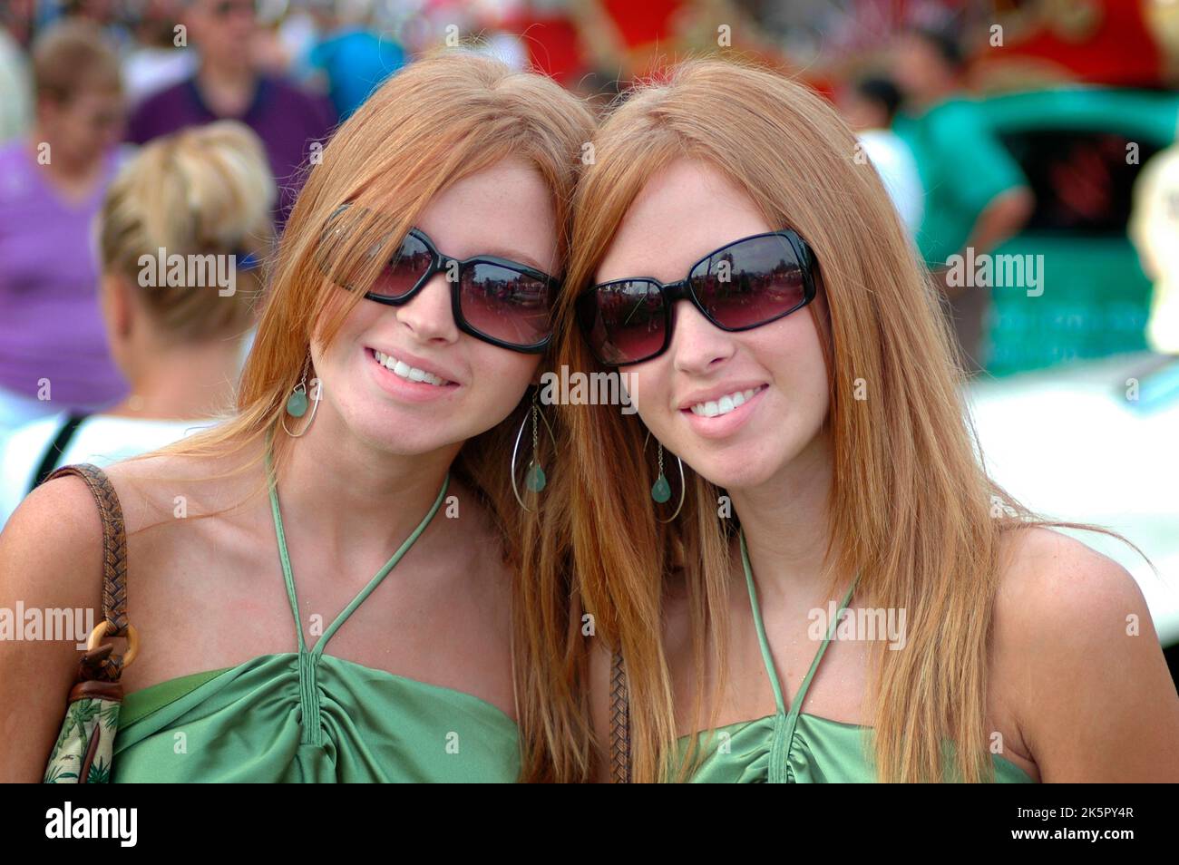 Twin Sisters who look alike and act alike as twins at the annual Twins gathering in Ohio each
