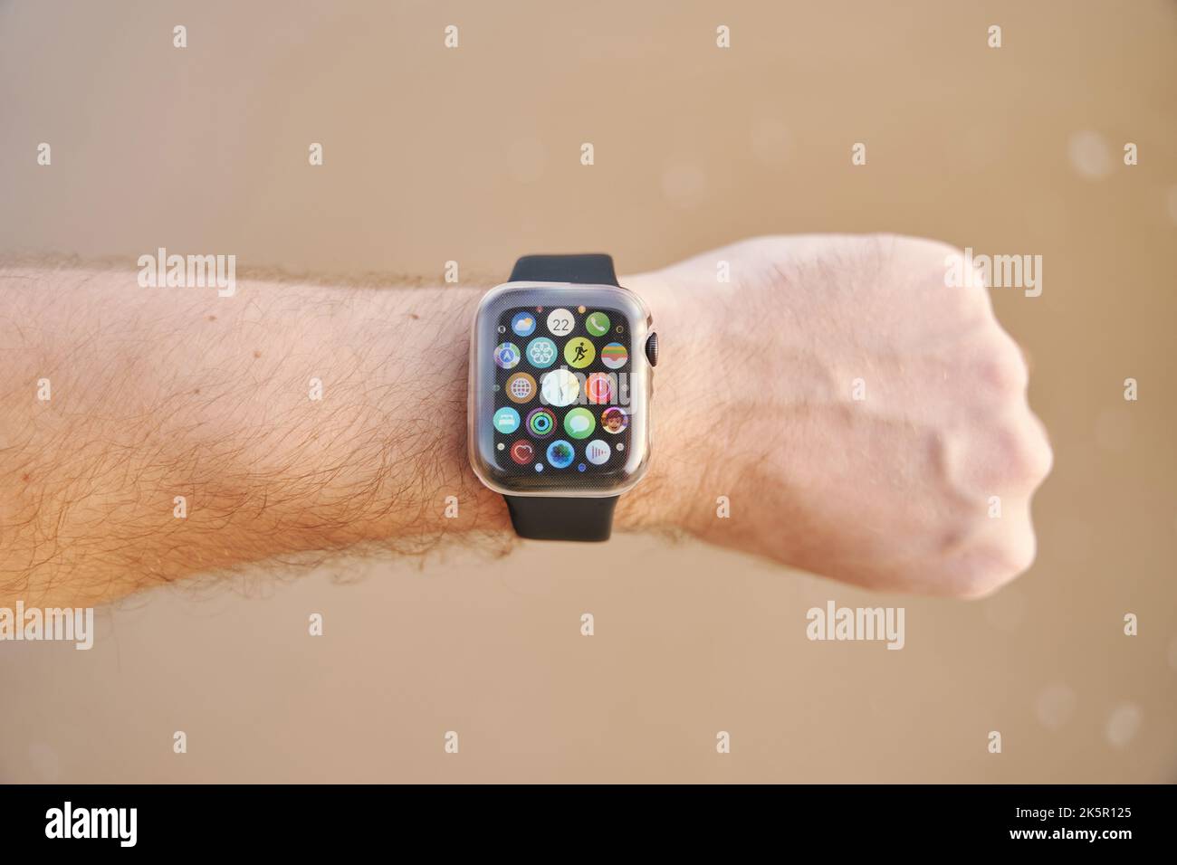 Kandy, Sri Lanka 20.02.2022 Smart watch on the wrist of a man's hand Stock Photo Alamy
