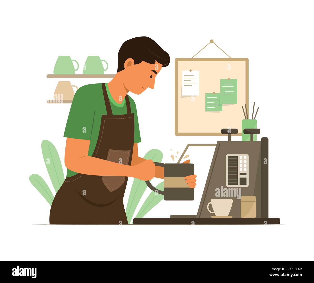 Barista making coffee machine in Cut Out Stock Images & Pictures - Alamy