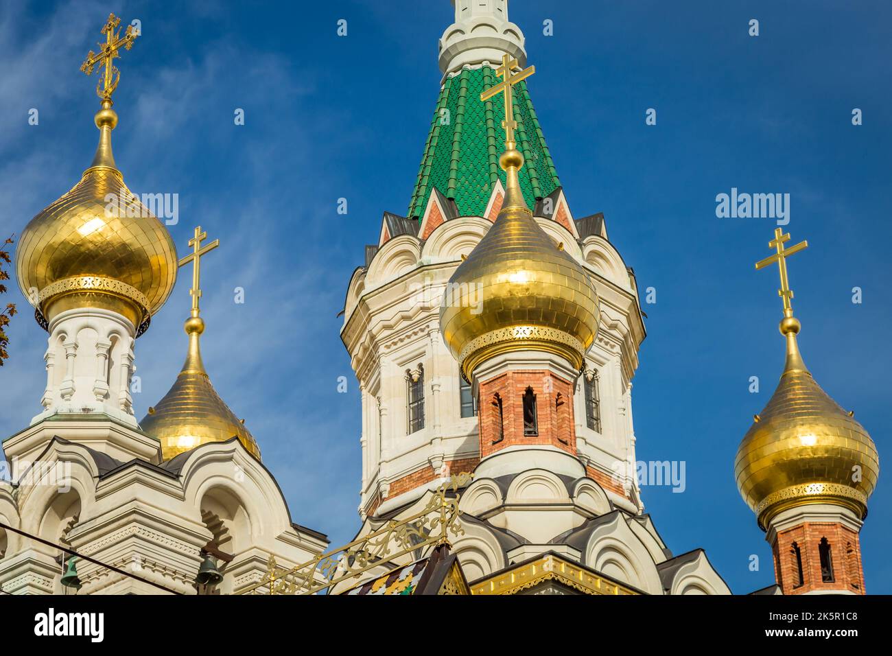 Russian Orthodox St Nicholas church in Vienna at sunny morning, Austria Stock Photo