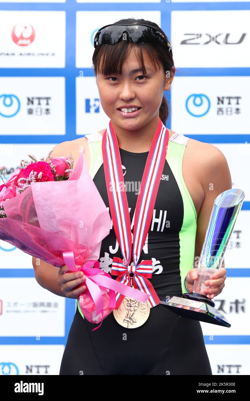 Odaiba, Tokyo, Japan. 9th Oct, 2022. Manami Hayashi Triathlon : the 28th Japan Triathlon championship Women's award ceremony in Odaiba, Tokyo, Japan . Credit: Naoki Nishimura/AFLO SPORT/Alamy Live News Stock Photo