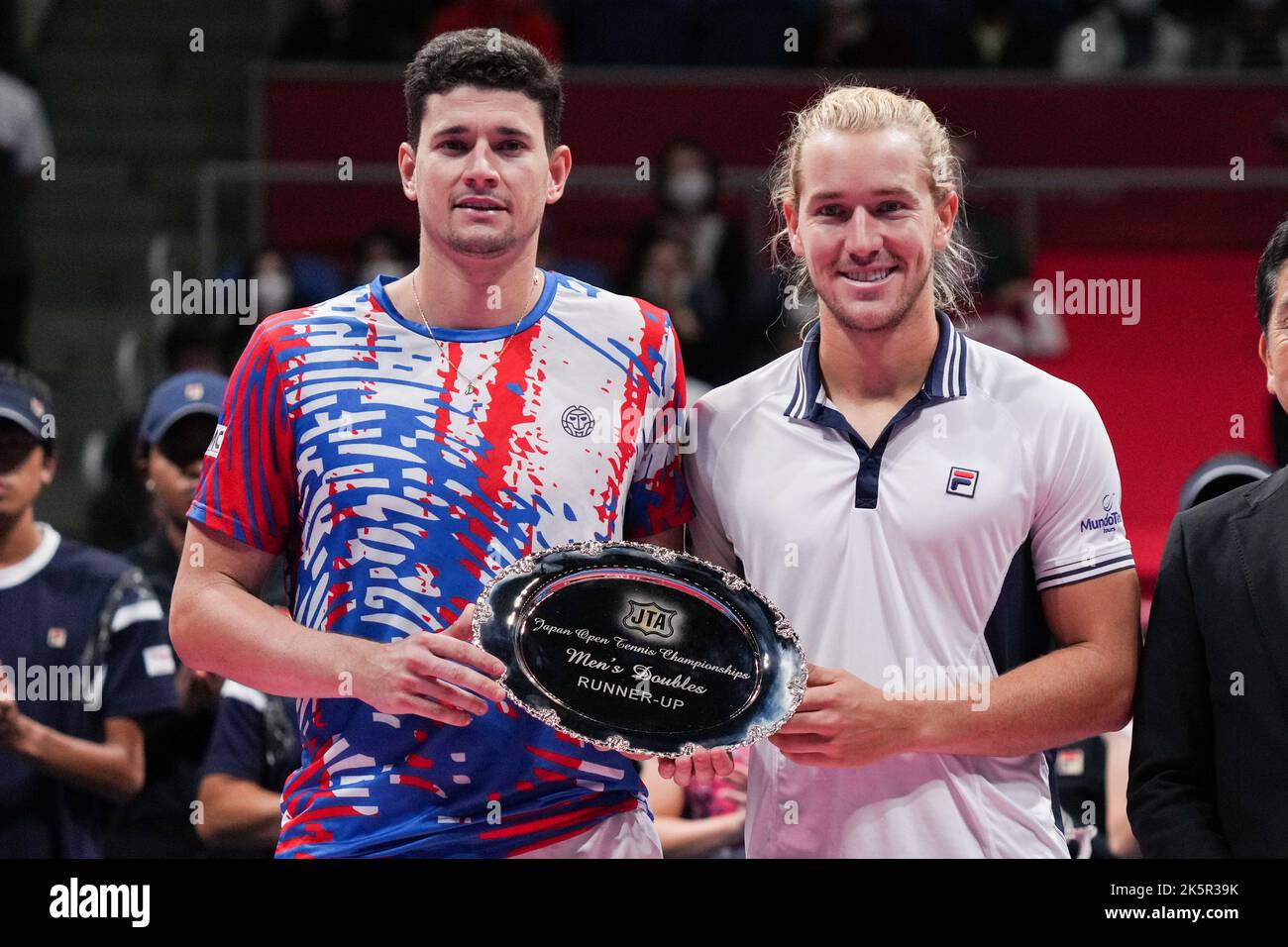 Tokyo, Japan. 9th Oct, 2022. Rafael Matos & David Vega Hernandez Tennis : Rakuten Japan Open Tennis Championships 2022 Men's Doubles Award ceremony at Ariake Colosseum in Tokyo, Japan . Credit: AFLO SPORT/Alamy Live News Stock Photo