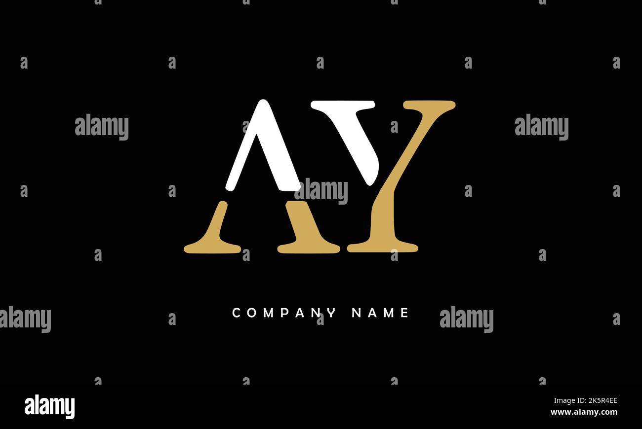 AY, YA Abstract Letters Logo Monogram Stock Vector