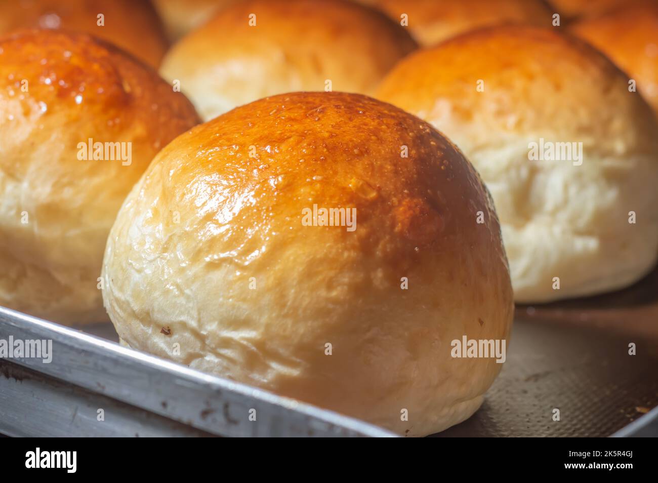 Homemade Sweet Brioche Hamburger Buns, texture with various brioche