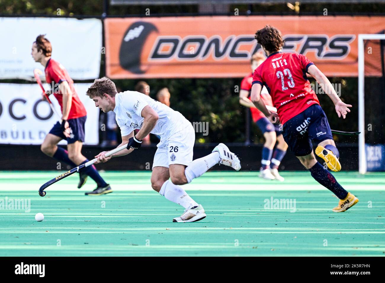 Racing's Victor Wegnez pictured in action during a hockey game between KHC Dragons and Racing, Sunday 09 October 2022 in Brussels, on day 7 of the Belgian Men Hockey League season 2022-2023. BELGA PHOTO TOM GOYVAERTS Stock Photo