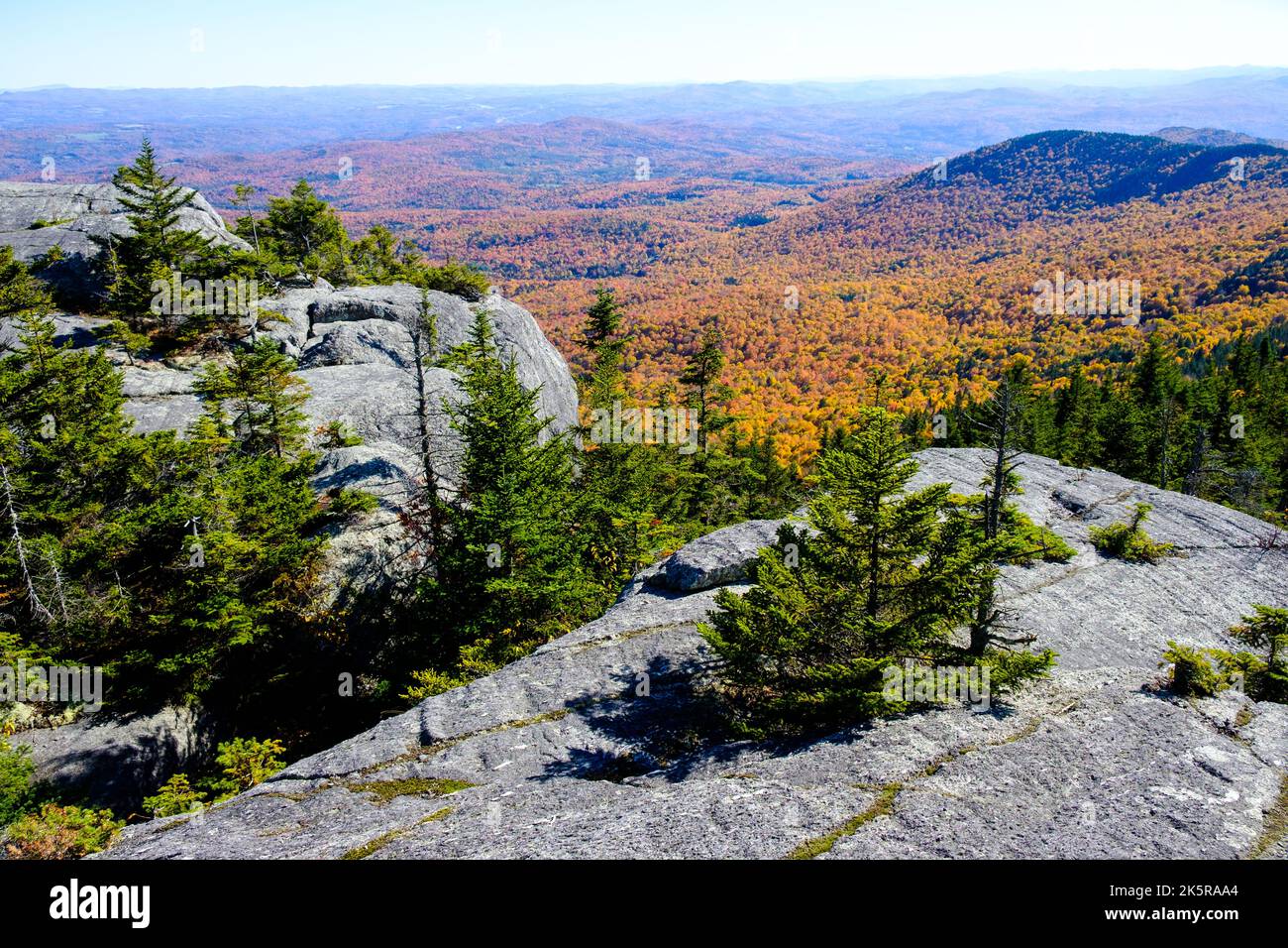 White Rocks Vt The vibrant colors of autumn foliage surround White Rock Mountain in ...