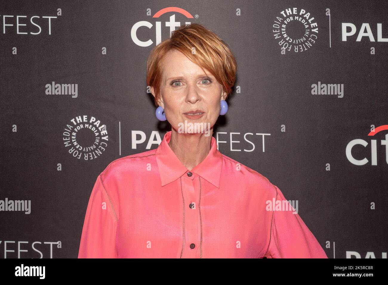 NEW YORK, NEW YORK - OCTOBER 09: Cynthia Nixon attends 'The Gilded Age' during 2022 PaleyFest NY at Paley Museum on October 09, 2022 in New York City. Credit: Ron Adar/Alamy Live News Stock Photo