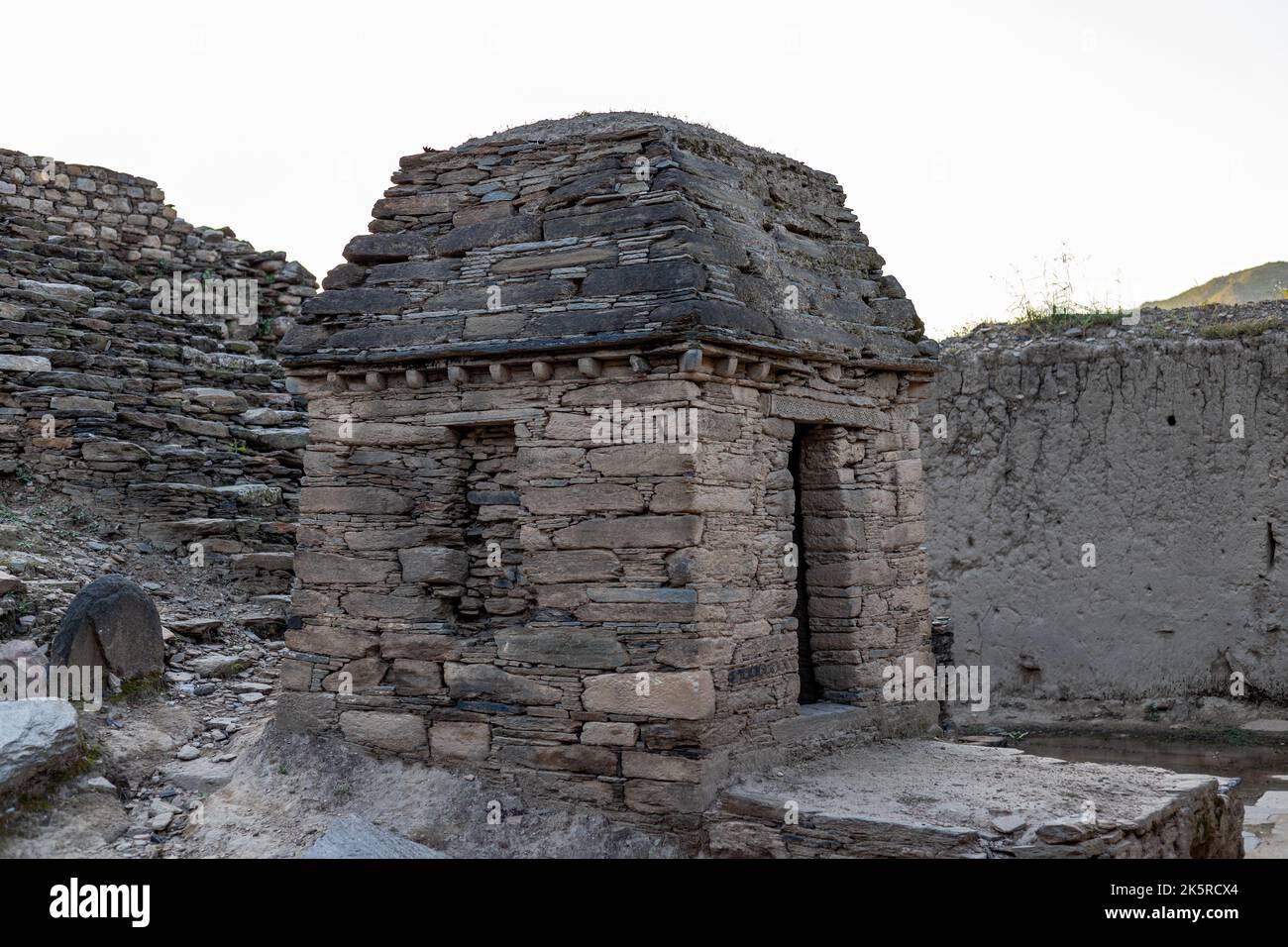 Amlukdara stupa historical place in the mount elum in the swat valley, Pakistan Stock Photo