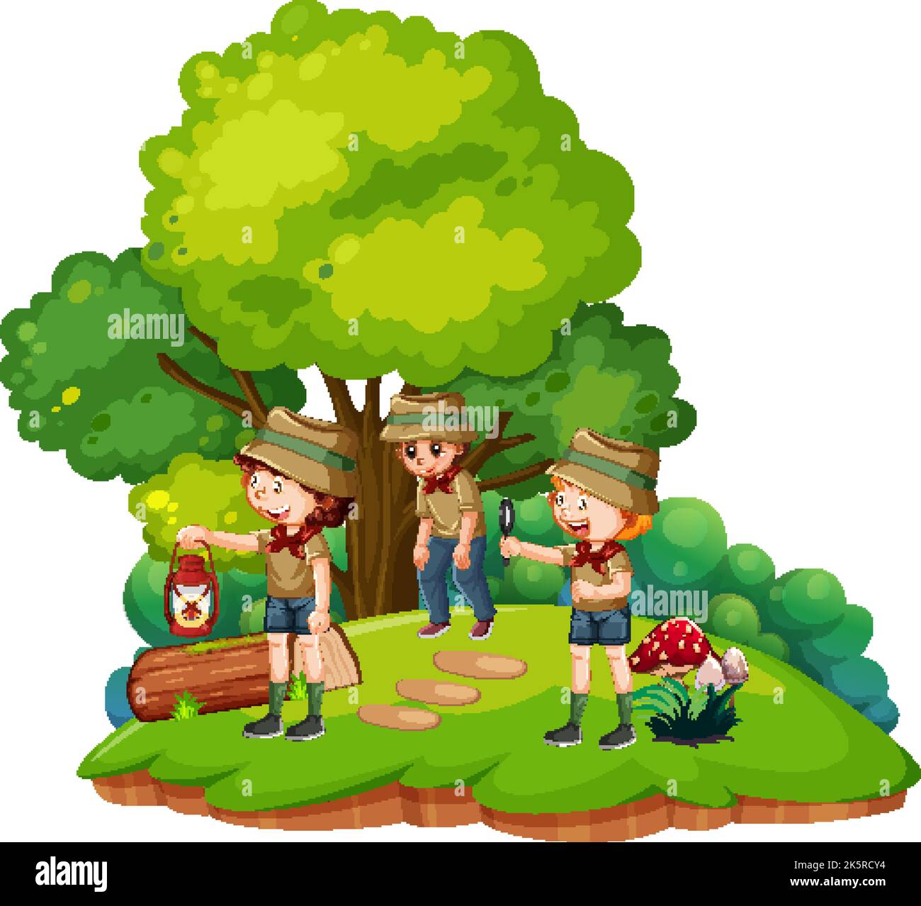 Happy kids camping at park illustration Stock Vector Image & Art - Alamy