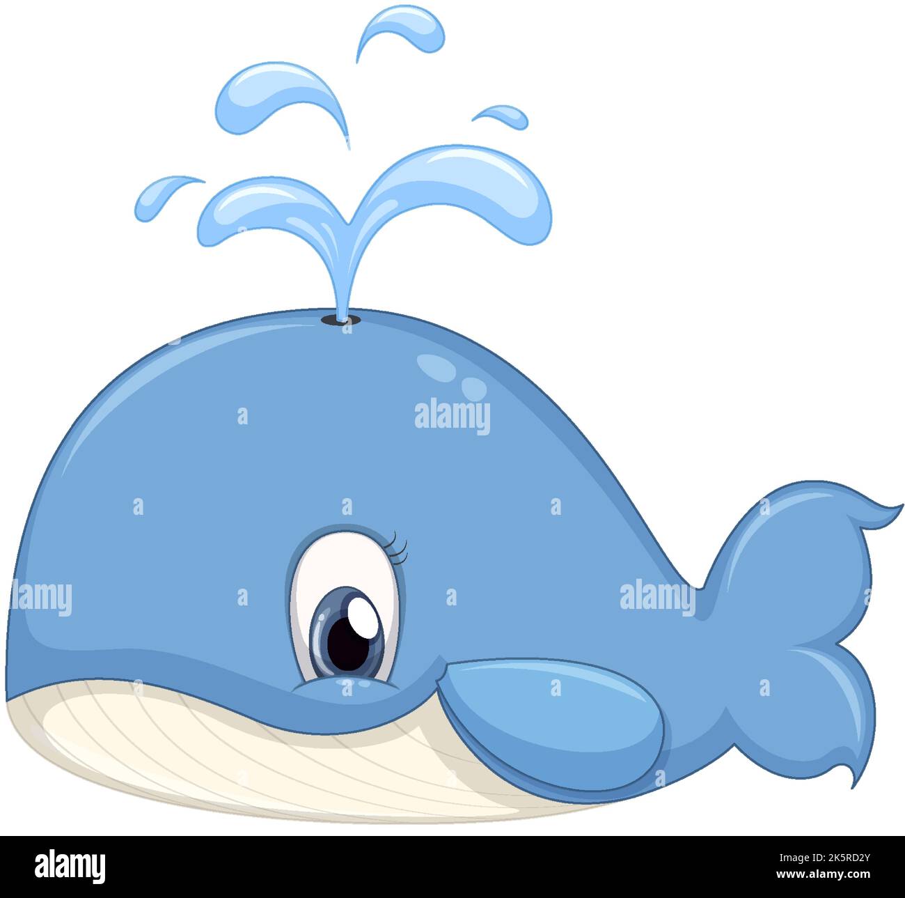 Cute whale cartoon character illustration Stock Vector