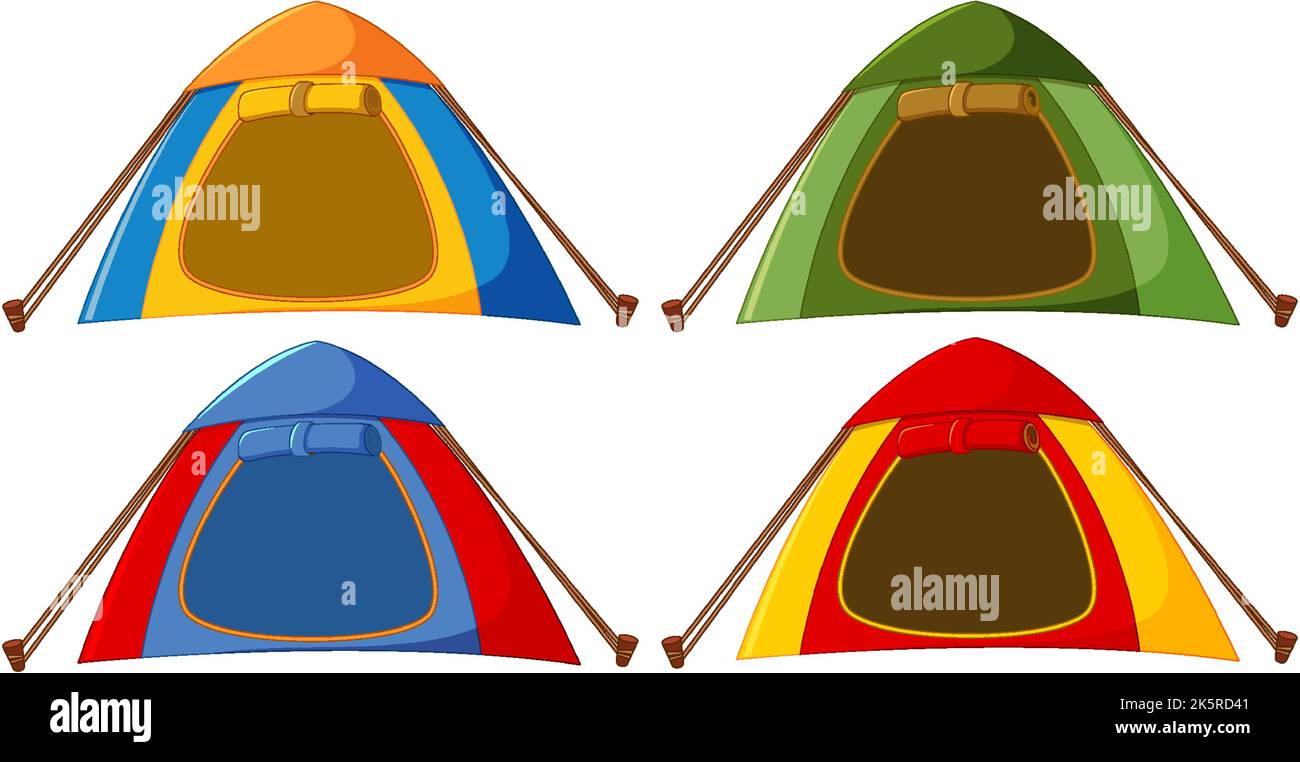 Camping tent in different colour set illustration Stock Vector Image ...