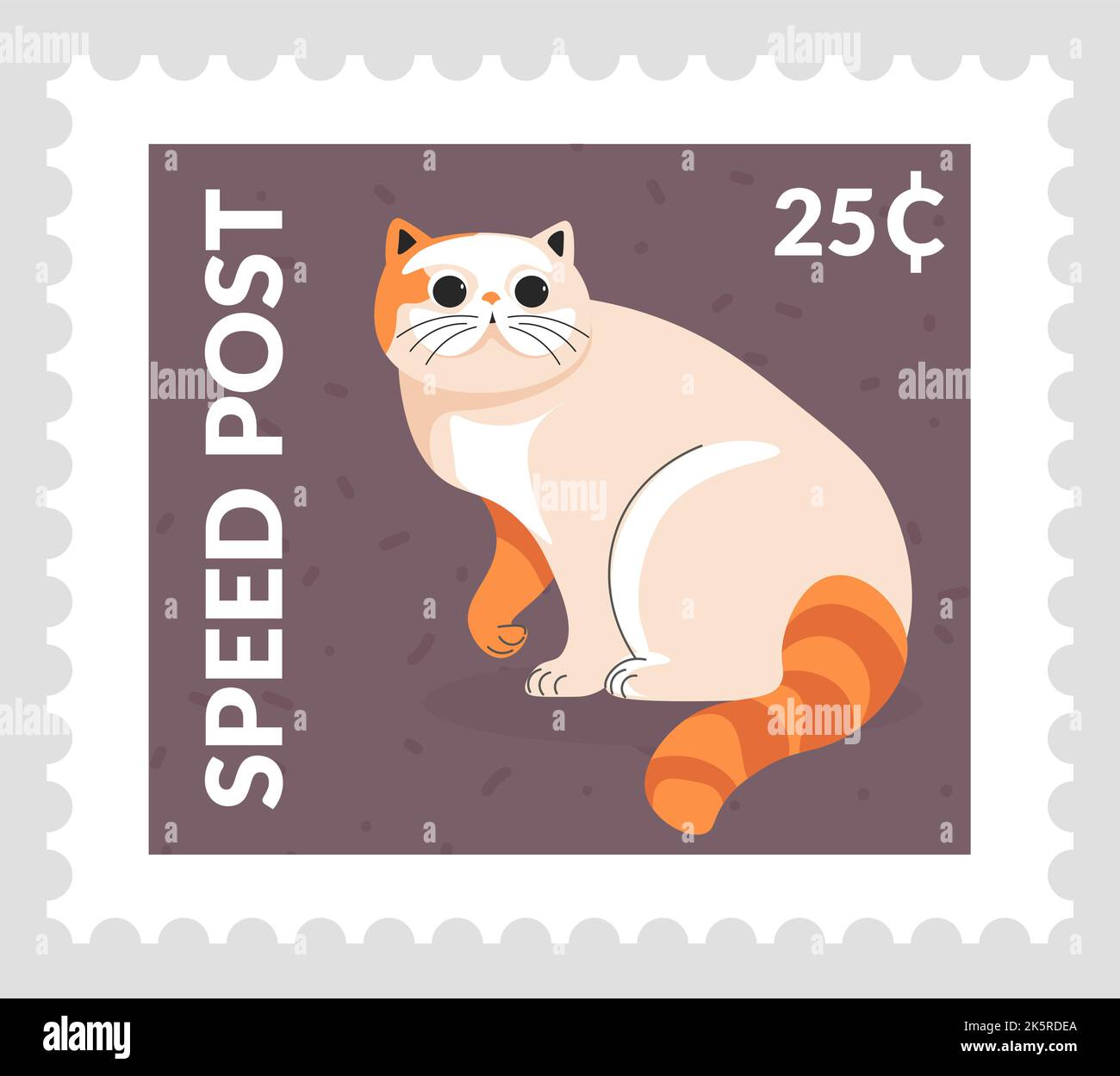 Speed post, feline animal cat on postmark vector Stock Vector
