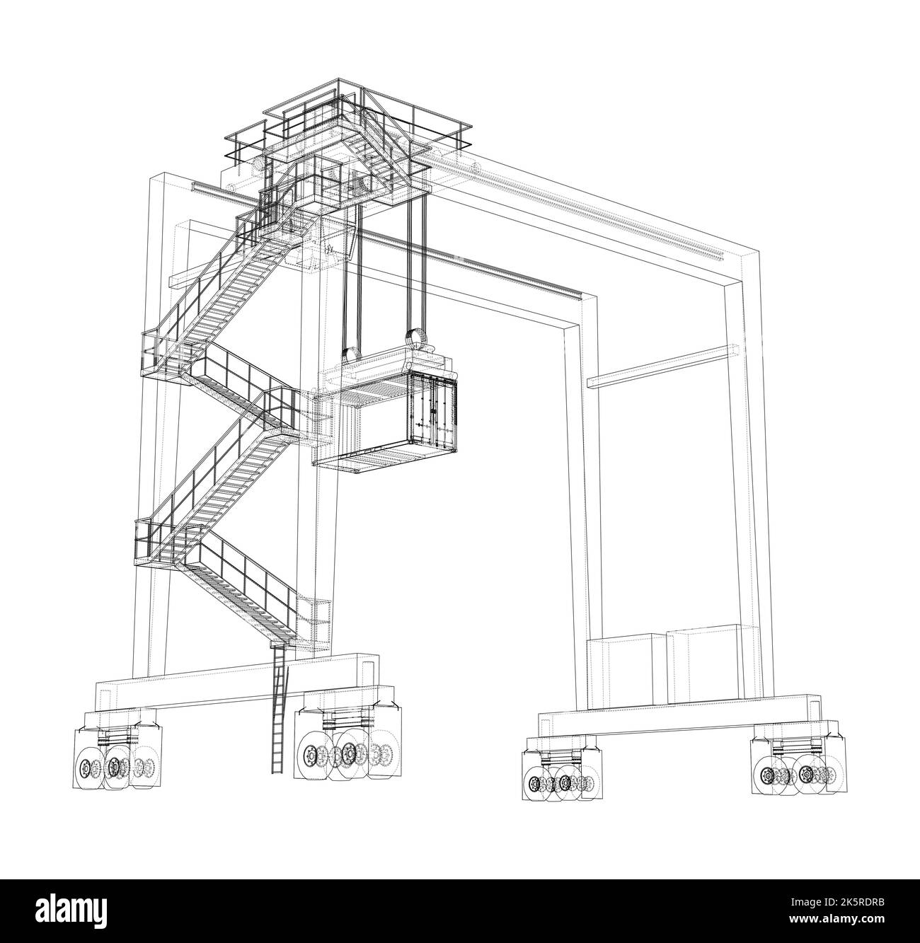 Port cargo crane. Vector Stock Vector Image & Art - Alamy