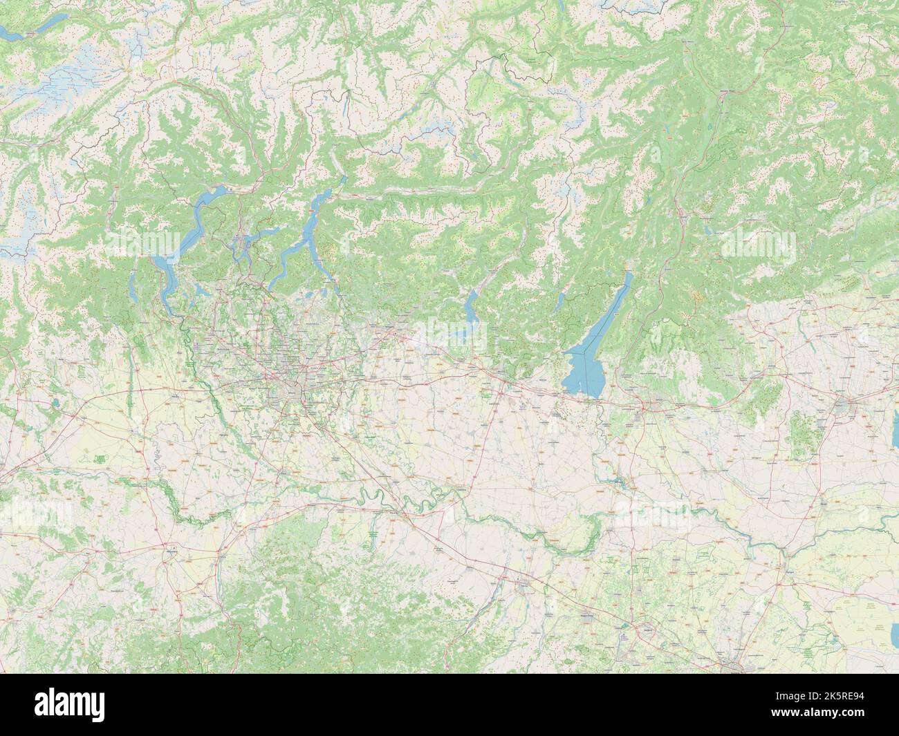 Lombardia, region of Italy. Open Street Map Stock Photo