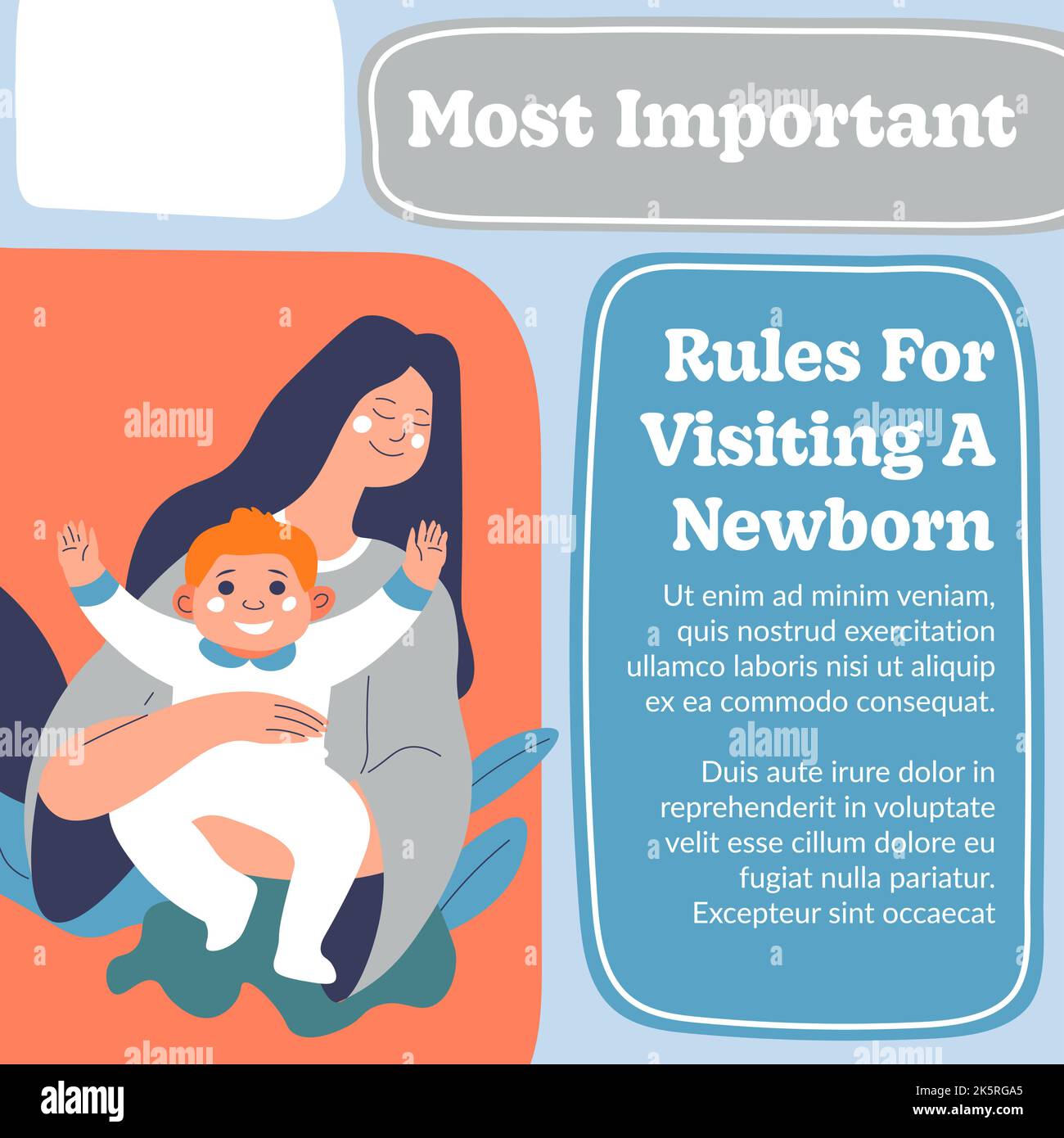 rules-for-visiting-newborn-baby-education-for-mom-stock-vector-image