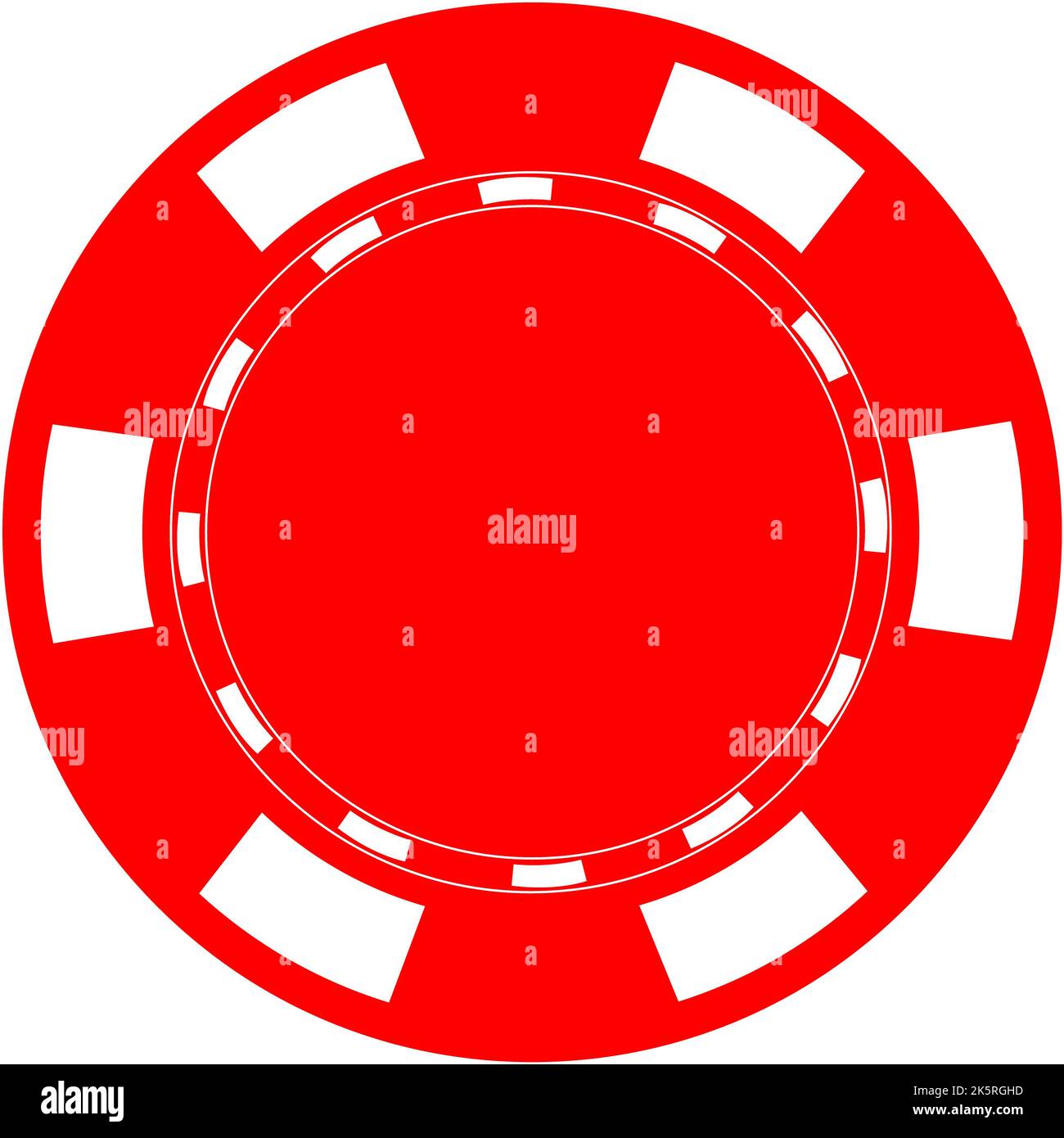 red poker chip on white background. single red casino chip symbol. flat