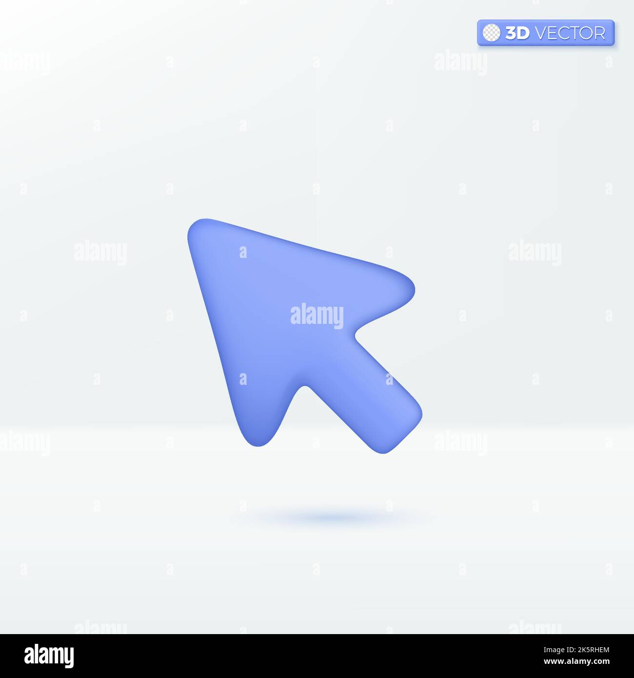 Arrow pointer icon symbols. Computer interface, Touching mouse cursor direction concept. 3D vector isolated illustration design. Cartoon pastel Minima Stock Vector