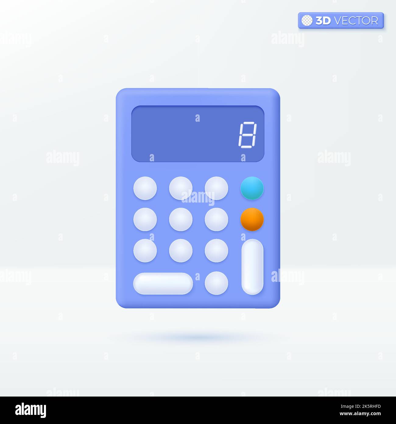 Calculator icon symbols. accounting, finance analytics, budget, math device concept. 3D vector isolated illustration design. Cartoon pastel Minimal st Stock Vector