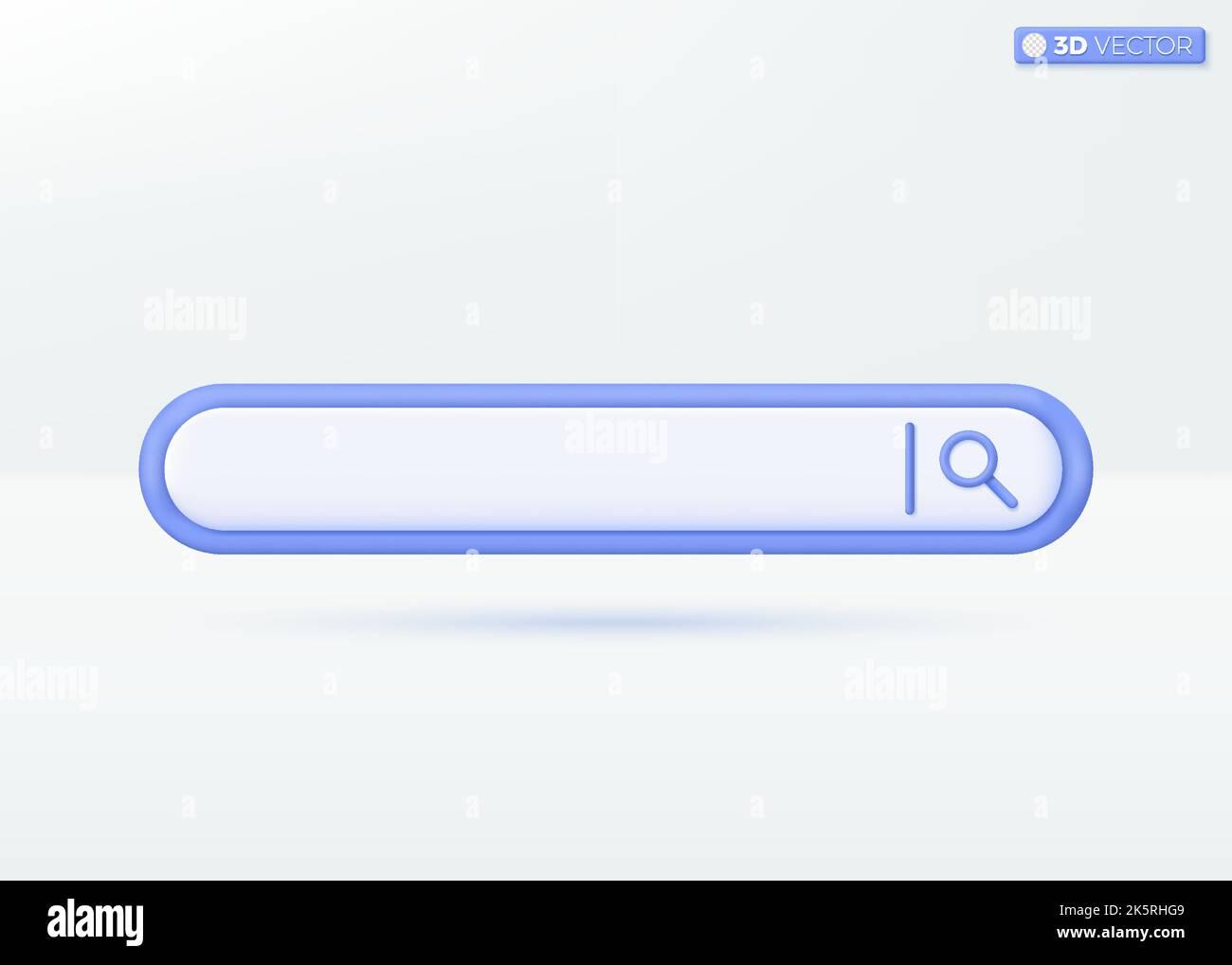 Search bar design icon symbols. Browser button for web, Navigation and search concept. 3D vector isolated illustration design. Cartoon pastel Minimal Stock Vector
