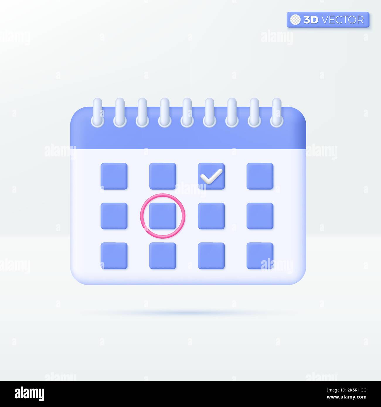 Calendar appointment icon symbols. Schedule assignment, business event planning concept. 3D vector isolated illustration design. Cartoon pastel Minima Stock Vector