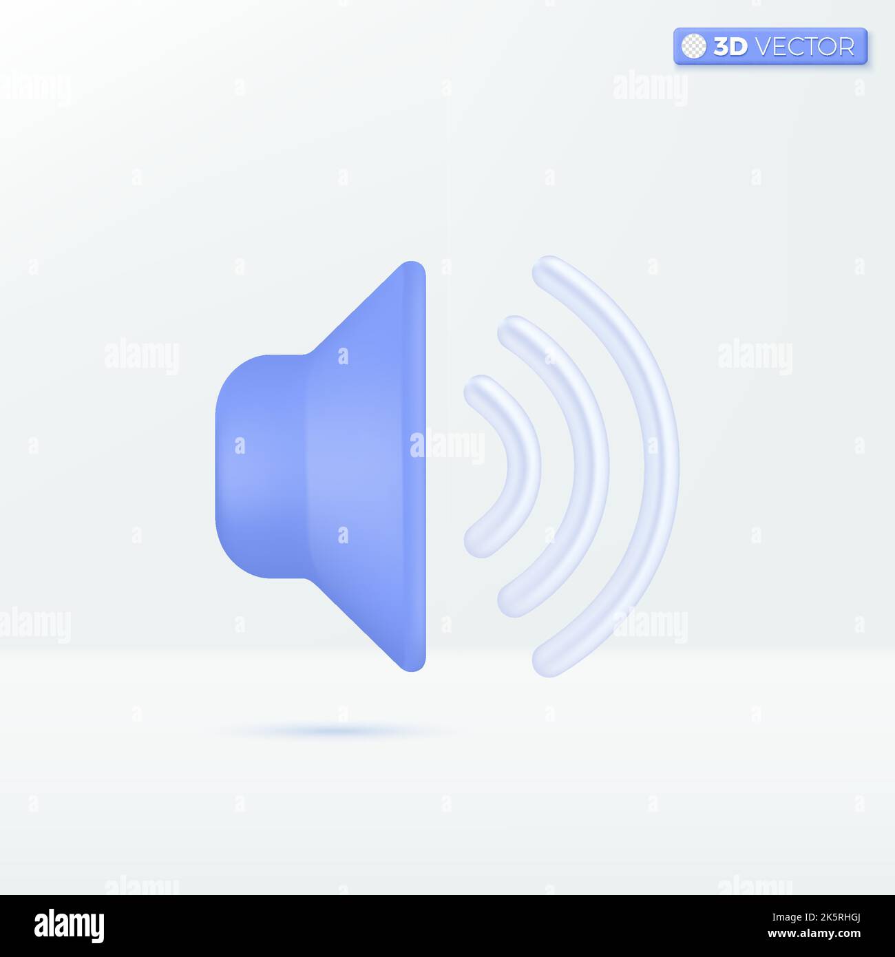 Blue Sound Speaker icon symbols. metalic max volume, loud and quiet, voice and audio concept. 3D vector isolated illustration design. Cartoon pastel M Stock Vector