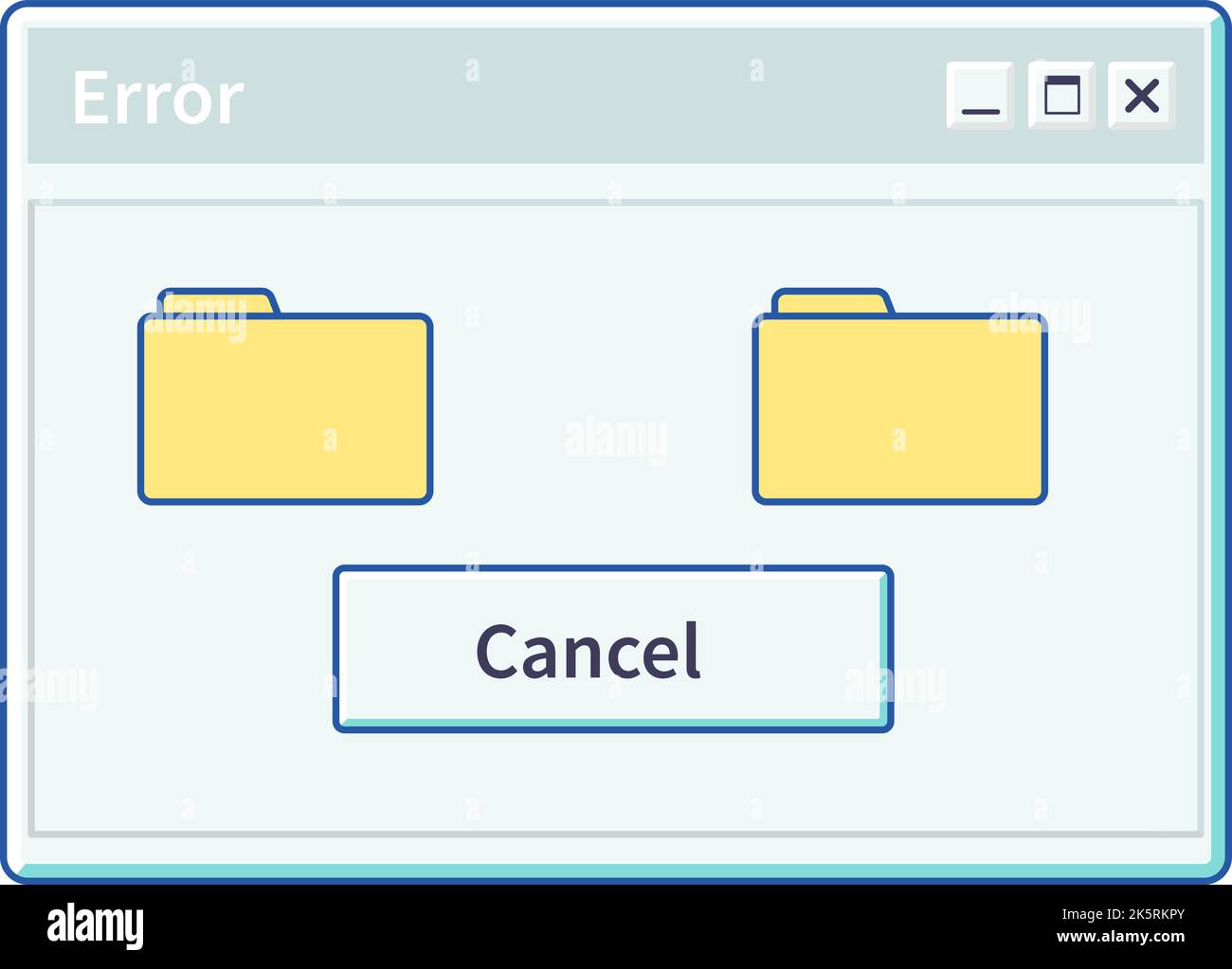 Interface of window, application with files folder Stock Vector