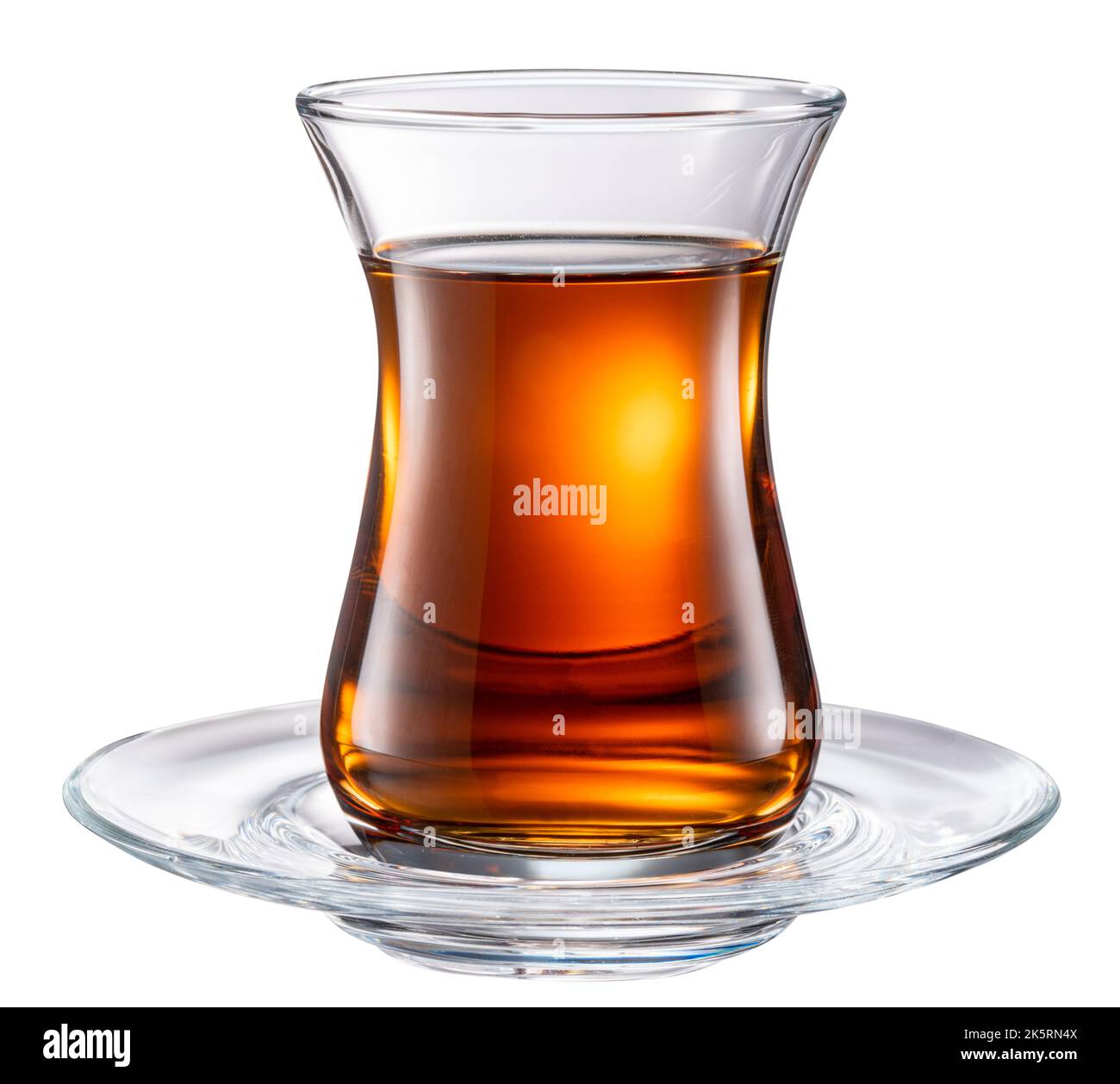 Glass of traditional Turkish tea isolated on a white background ...