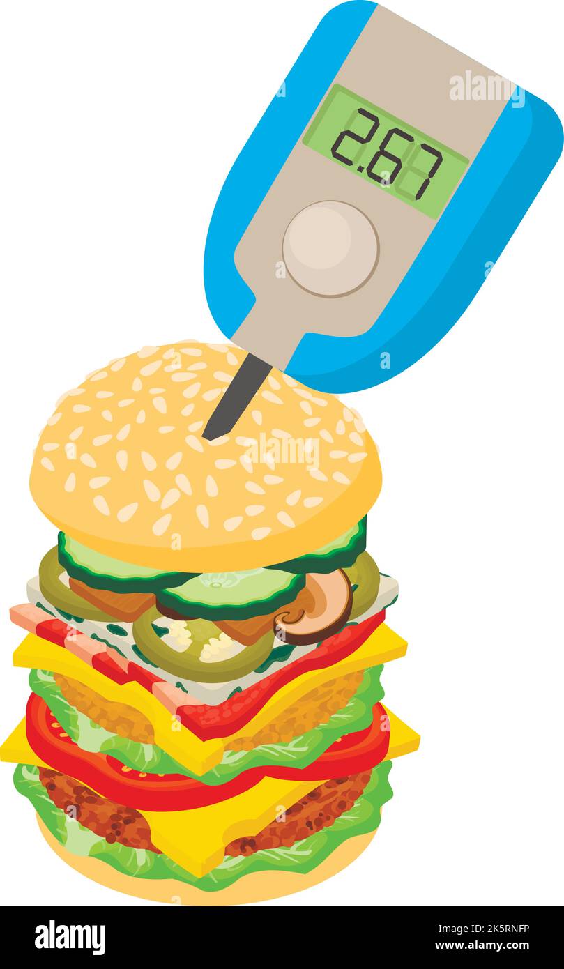 Diabete prevention icon isometric vector. Blood glucose meter and