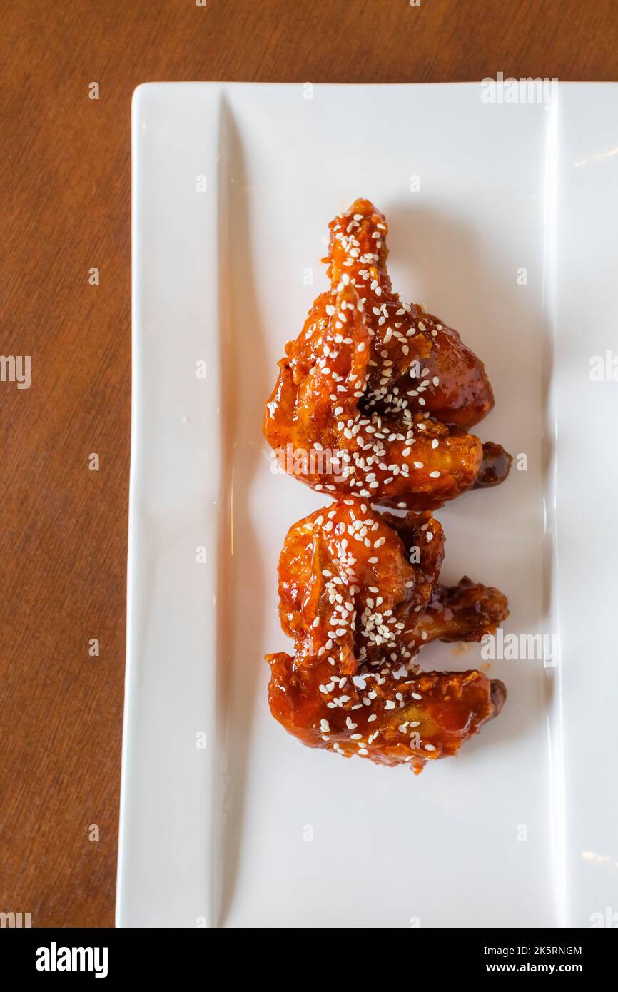 Korean style fried chicken wings at a local cafe in Cebu City