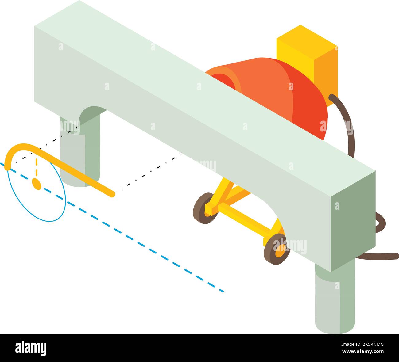 Building site icon isometric vector. Electric concrete mixer and ...