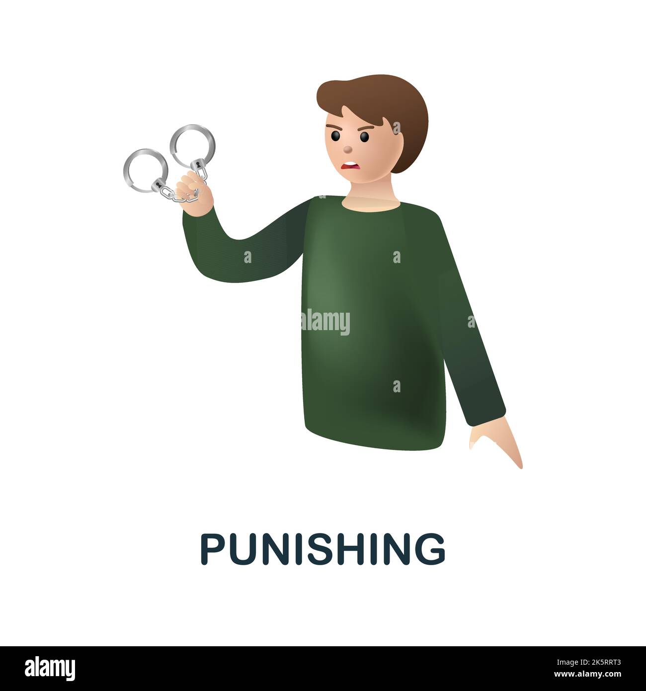 Punishing icon. 3d illustration from harassment collection. Creative Punishing 3d icon for web design, templates, infographics and more Stock Vector