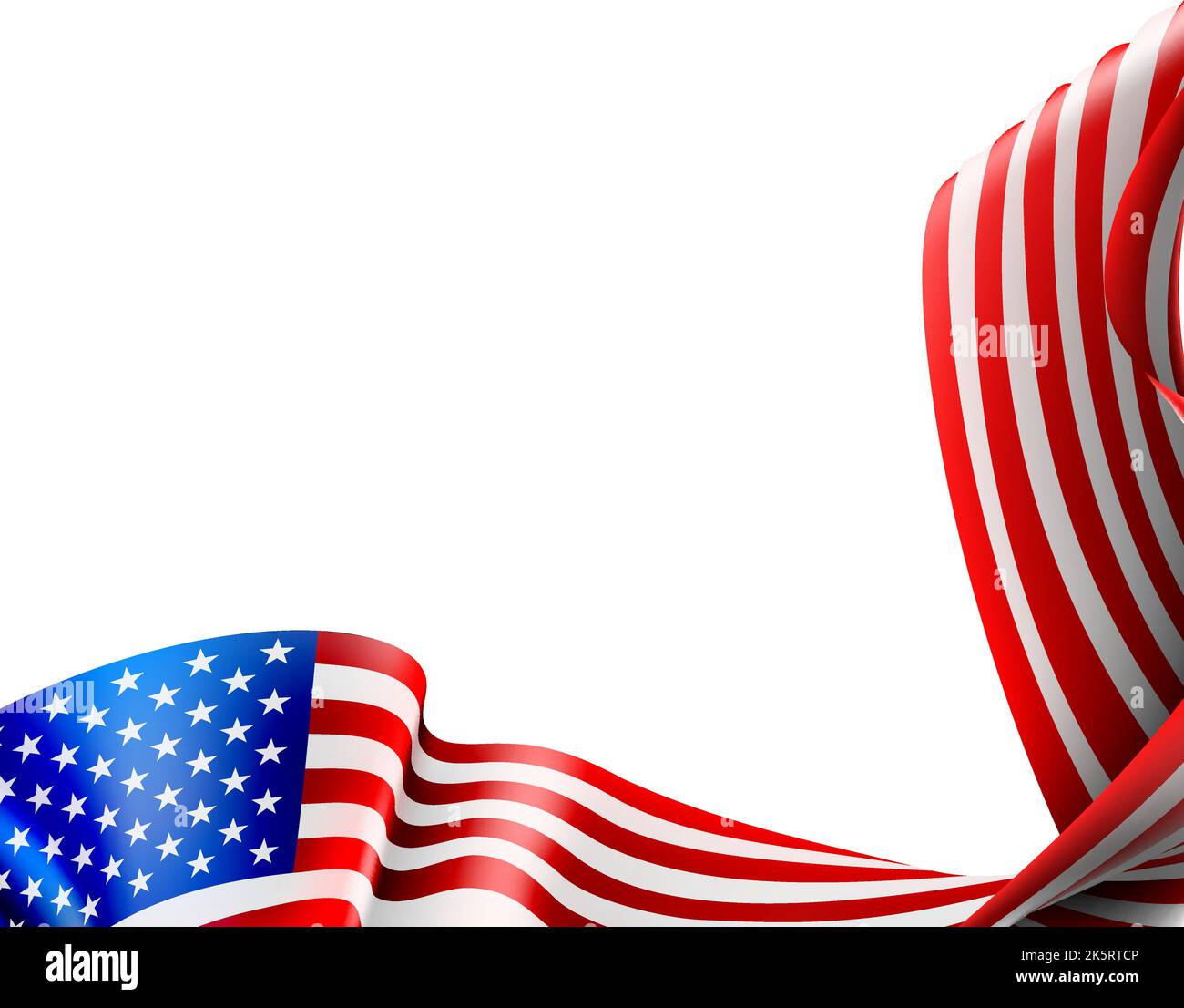 American Flag Fourth July Patriotic Frame Border Stock Vector