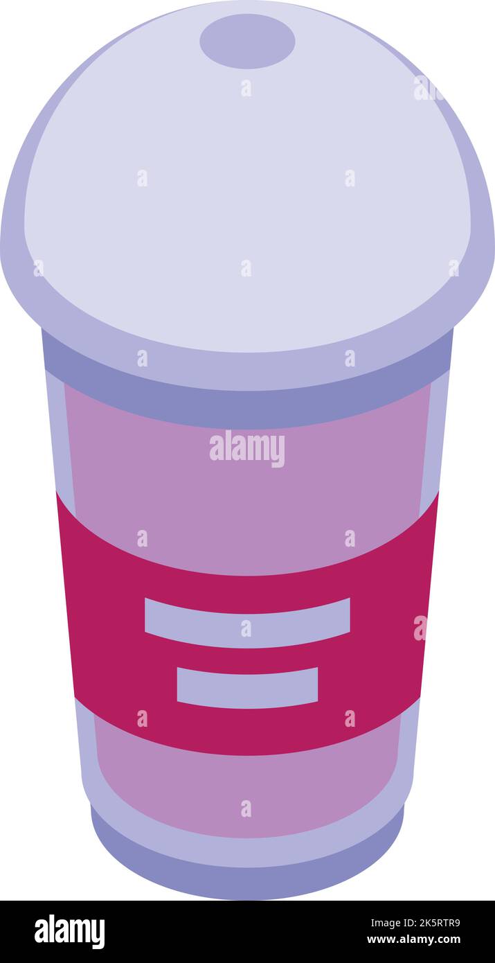 Dessert cup icon isometric vector. Cotton candy. Seller shop Stock Vector