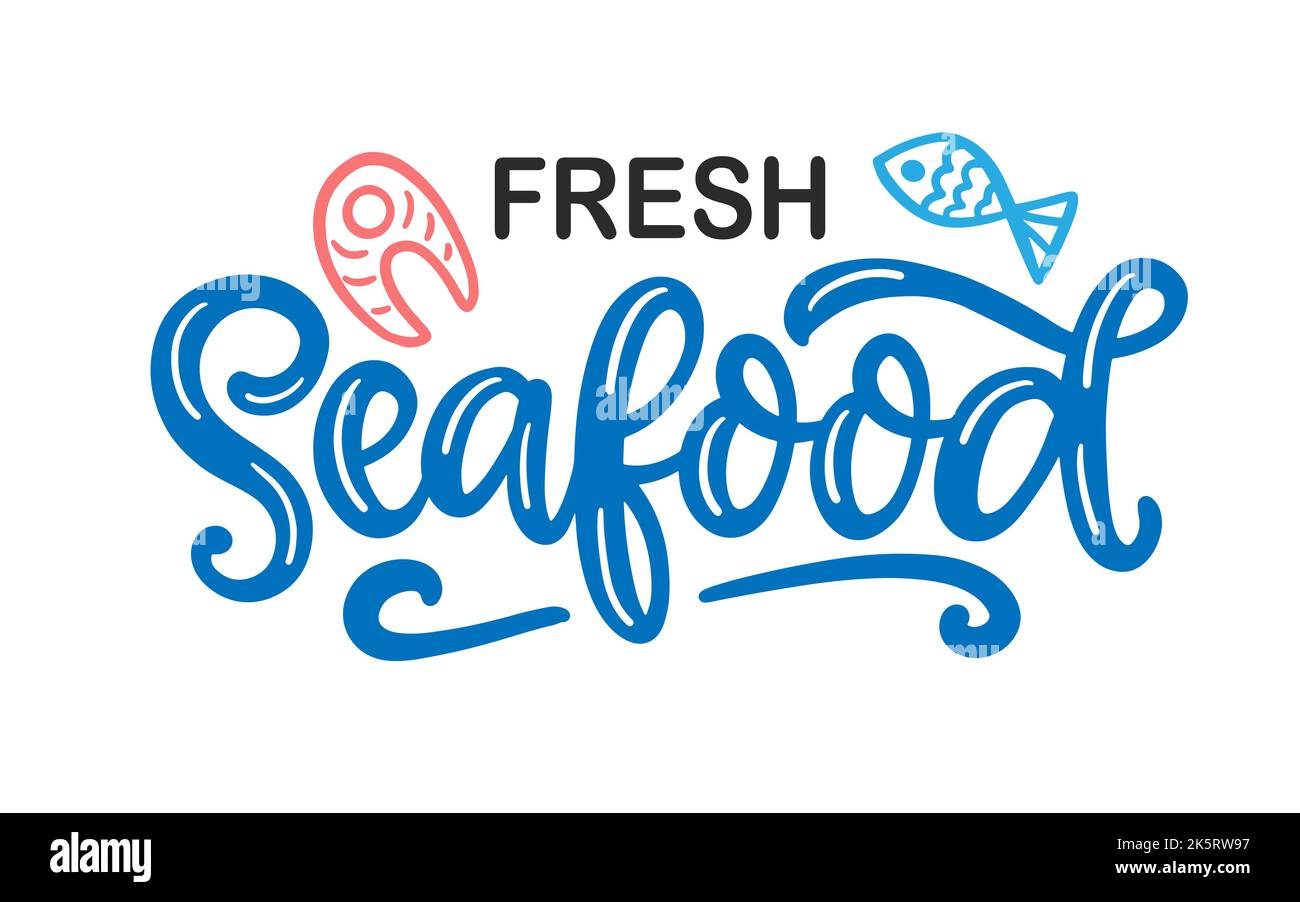 Fresh Seafood Logo template Stock Vector