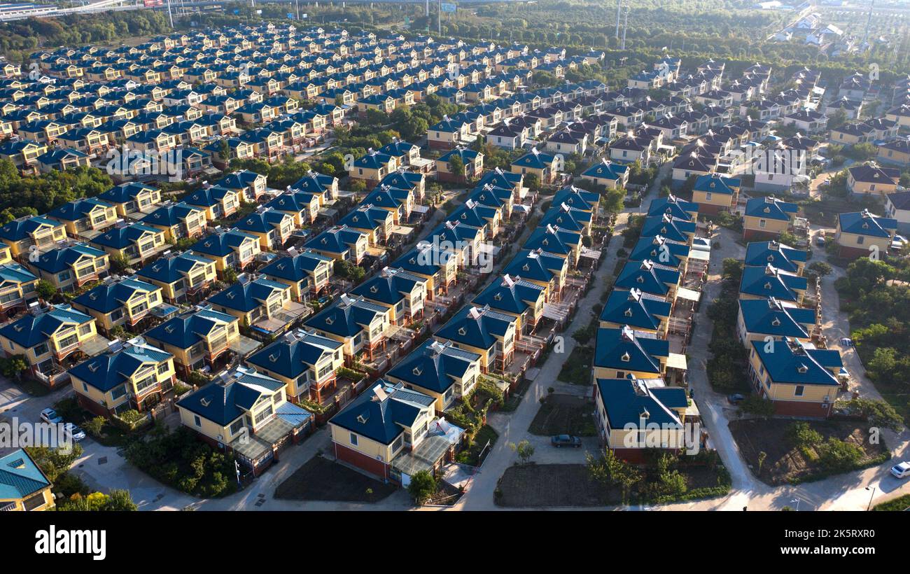 HAI'AN, CHINA - OCTOBER 10, 2022 - Aerial photo taken by drone shows a ...