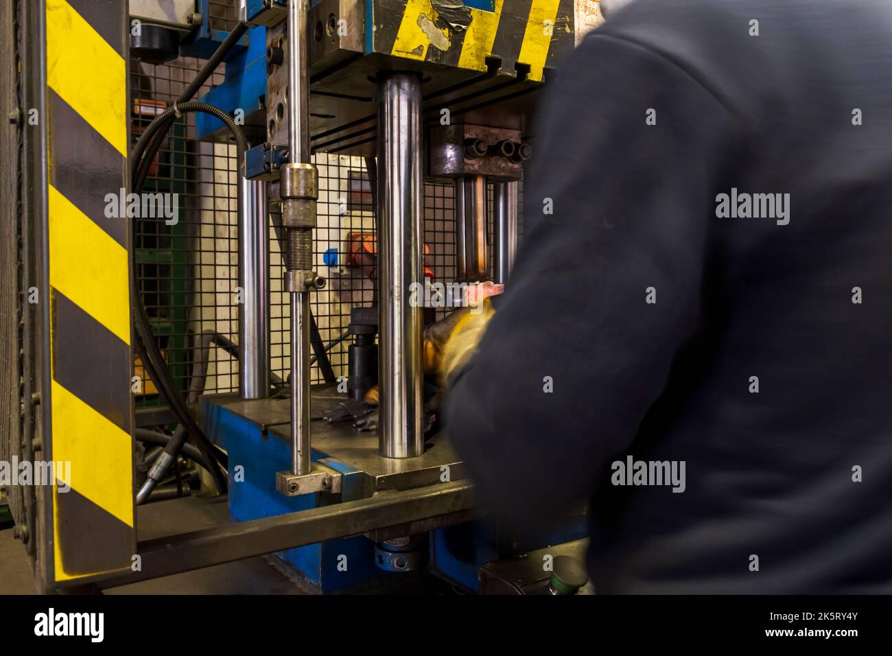 Automation hydraulic press stamping machine production line. Industrial