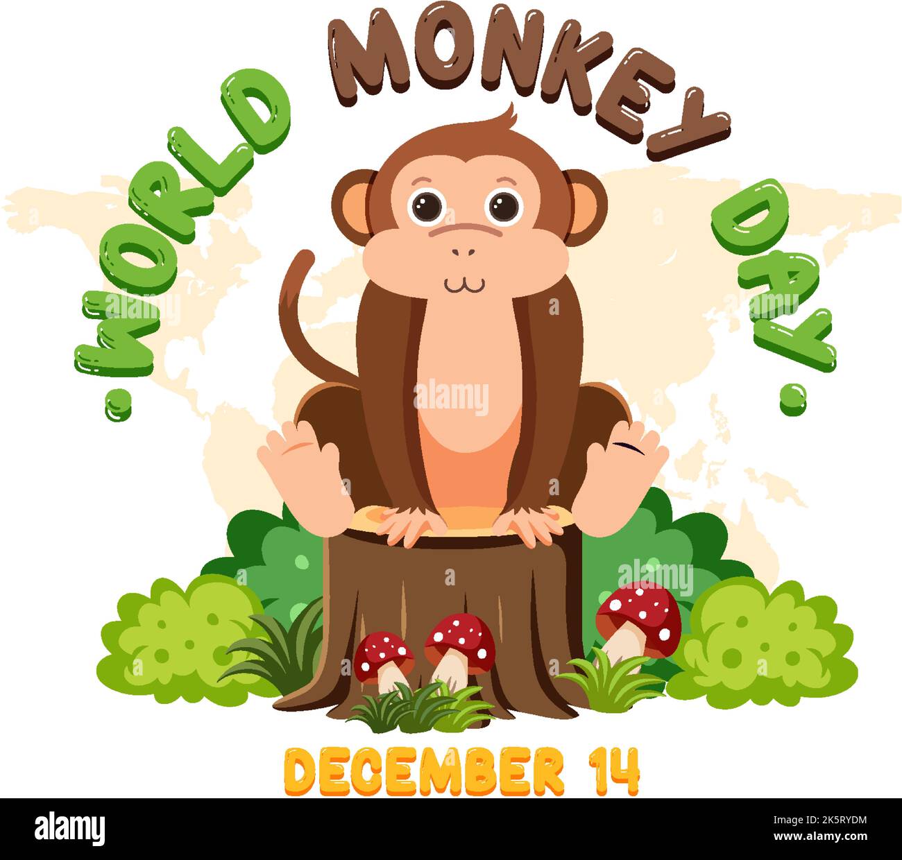 World monkey day poster design illustration Stock Vector Image & Art
