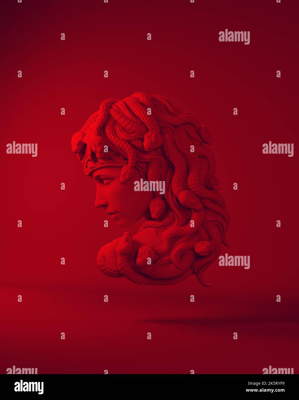 Red Medusa Symbol Greek Mythology Halloween Horror Demon Red